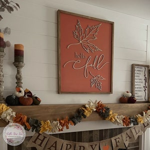 Hello Fall sign, wood fall sign, 3D hello fall sign, hello fall, fall signs, Fall decor, autumn decor, fall fireplace sign, fall decoration