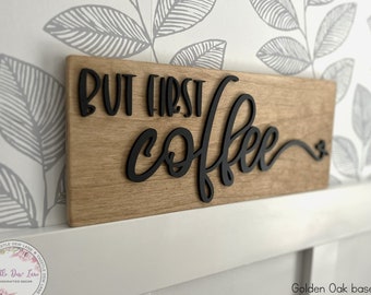 Hello Coffee sign, 3D Coffee bar wood sign, Coffee bar decor, Kitchen decor, Coffee sign, Coffee cart sign, Coffee sign for coffee bar