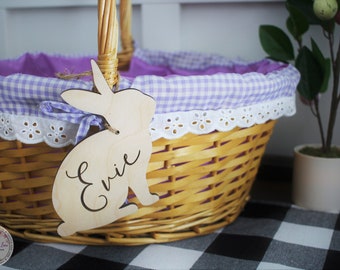 Easter basket name tag, Easter basket tag, Custom Easter tag, Personalized Easter tag, Wood name tag, Easter basket girl, Easter basket boy