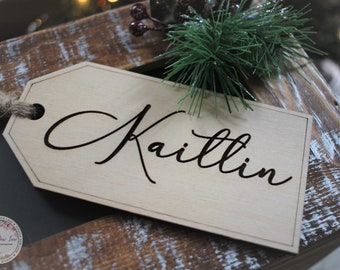 Wood name tags, Christmas name tags, Easter basket tags, Wedding place card, Personalized Name Tag, Stocking Tags, Gift Tags, Wooden tag