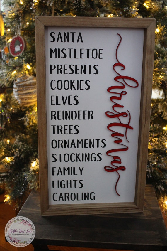 Christmas Bucket List 3D Sign Christmas List Sign Christmas - Etsy