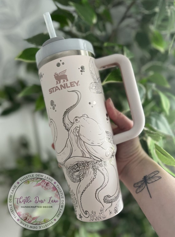 Stanley 40oz Tumbler, Ocean Tumbler, Underwater Tumbler, Laser Engraved  Stanley, Sea Turtle Tumbler, Kraken Travel Mug, Custom Stanley Cup 