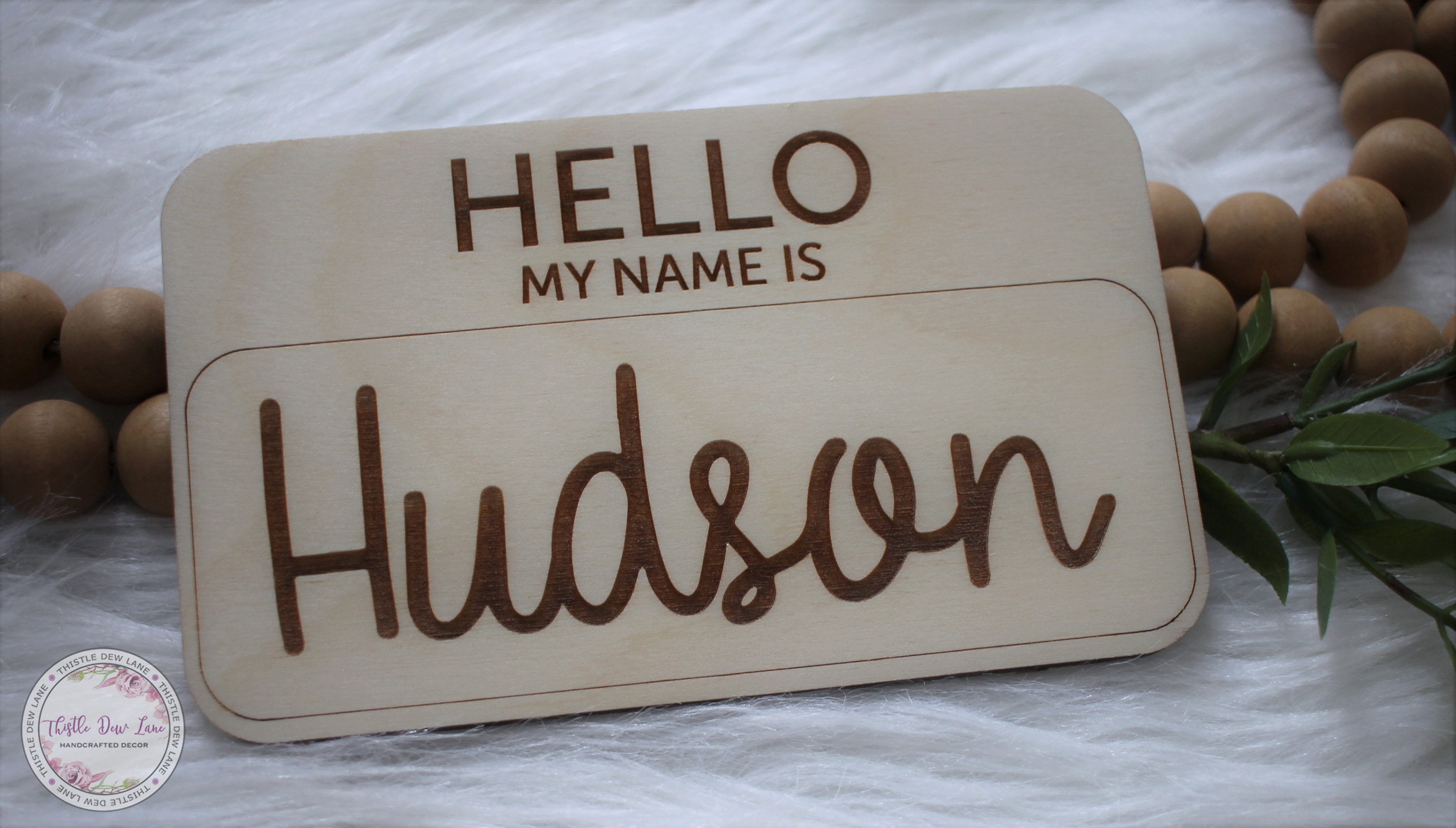 Hello My Name is Sign Engraved Nametag Sign Newborn Birth Etsy