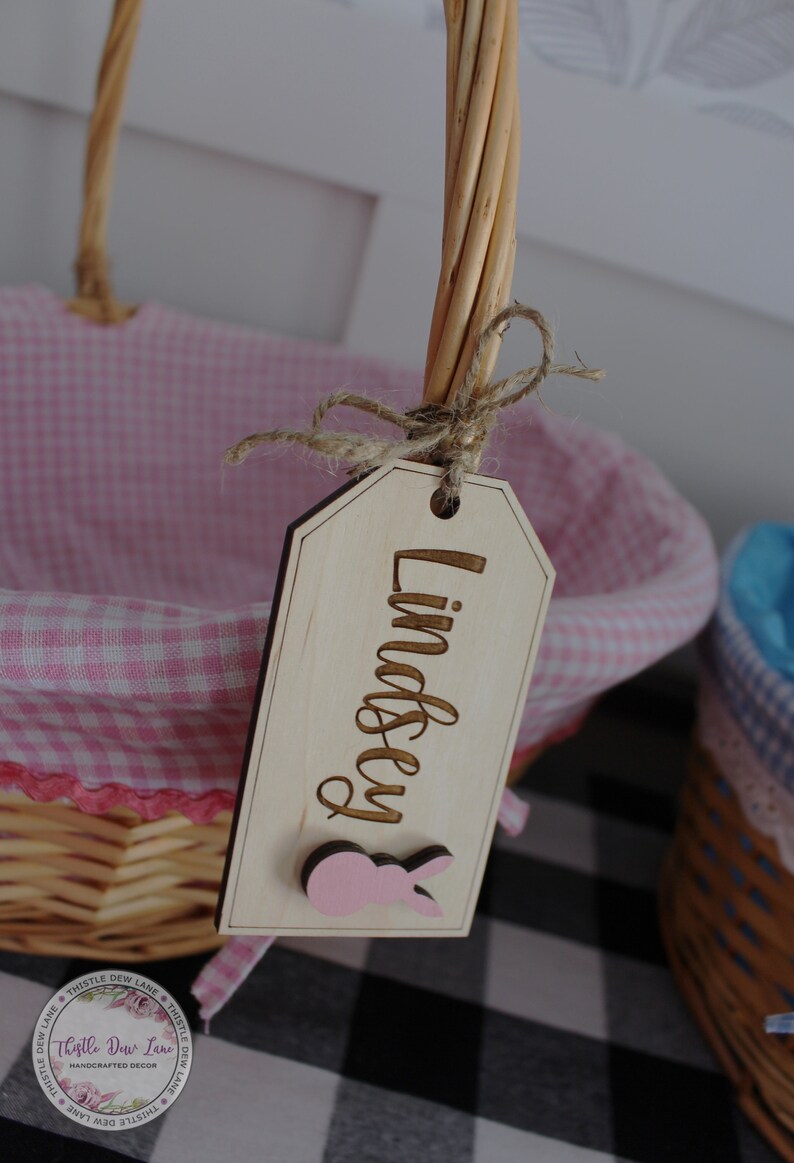 Easter Basket Name Tag Basket Tag Custom Name Tag Easter Etsy