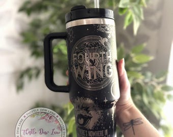Fourth Wing Laser Engraved 40oz Tumbler: Bookish Cup