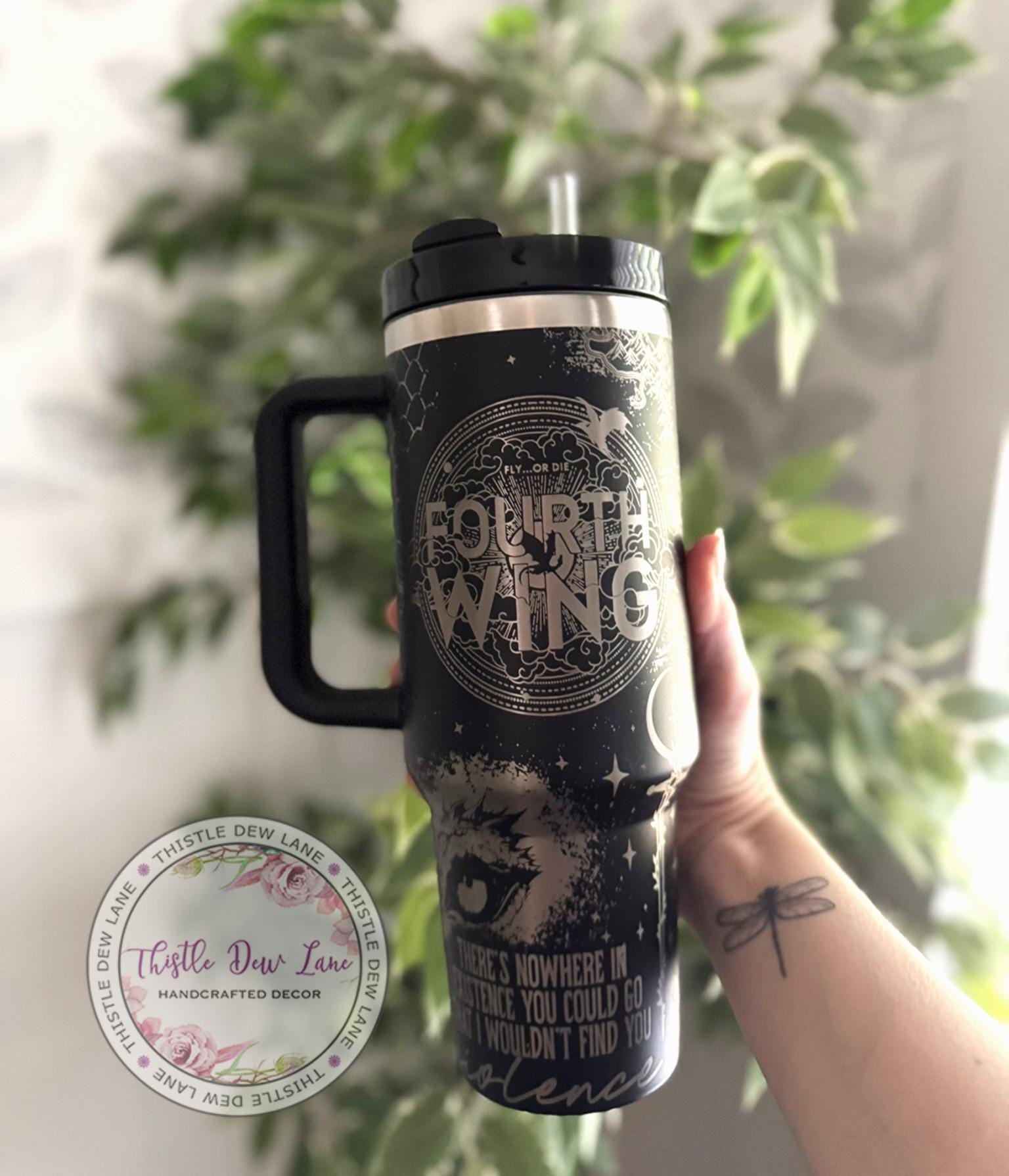 Fourth Wing Laser Engraved 40oz Tumbler: Bookish Cup - Etsy
