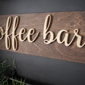 Coffee bar sign, 3D Coffee bar wood sign, Coffee bar decor, Kitchen decor, Coffee sign, Coffee cart sign, Coffee sign for coffee bar, coffee