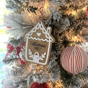 Gingerbread ornament, Personalized Christmas ornament, Gingerbread house ornament, Last name Christmas ornament, Custom Christmas ornament