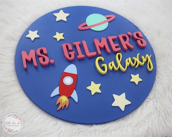 Custom 3D Outer Space Name Sign, Nursery Decor