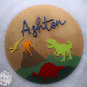 Dinosaur Theme Name Sign, 3D Nursery Name Sign, Dinosaur decor, dino room, Custom Name Sign, Kids Bedroom Decor, Children&#39;s Bedroom Wall Art