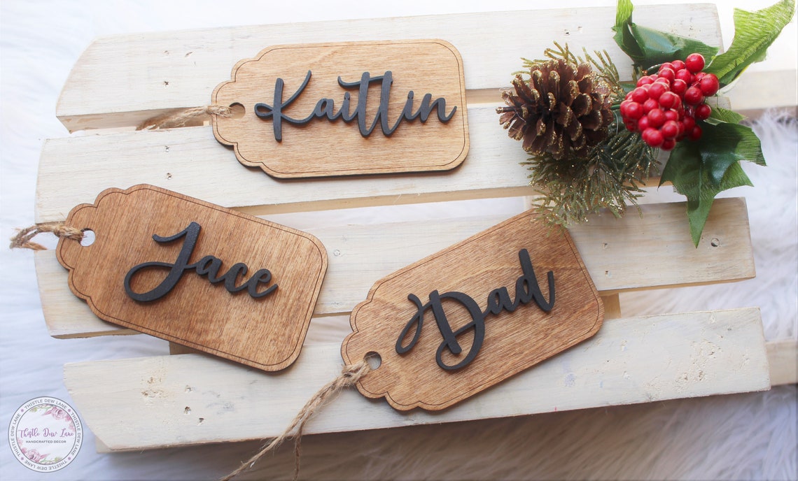 Christmas Name Tags 3D Name Tags Personalized Stocking Name | Etsy