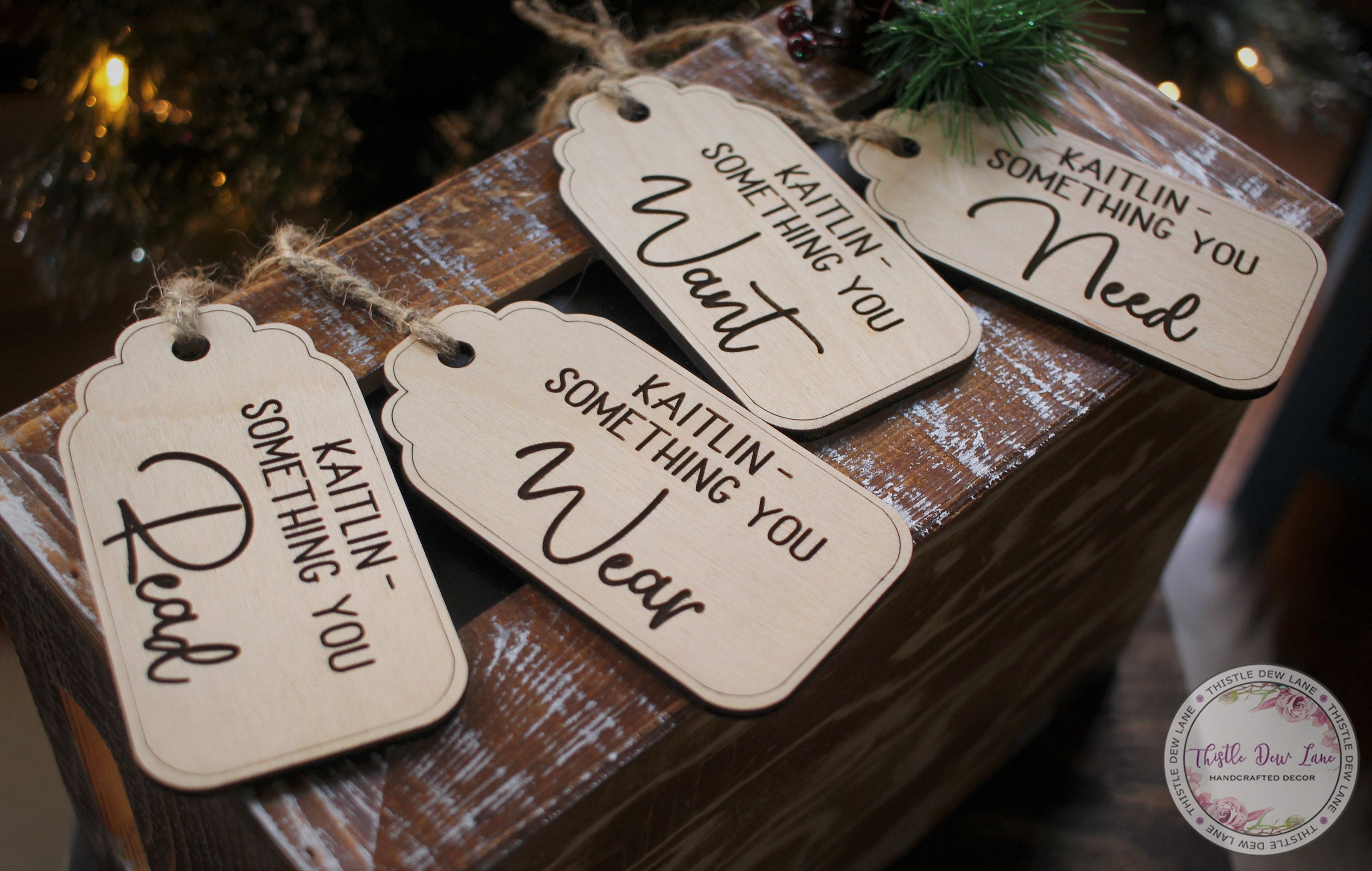 Something You Want Need Wear Read Tags Christmas Name Tag Etsy