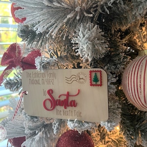 Letter to Santa sign, Christmas decor, Christmas personalized sign, Santa envelope sign, Personalized Santa sign, Holiday decor, tiered tray
