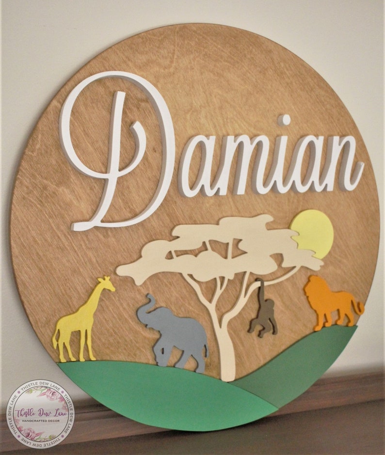 Safari Theme Safari Name Sign Safari Nursery Wild One Etsy