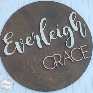 Wooden name sign nursery, Nursery name sign, Round Name Sign, Custom baby sign, Nursery decor, Kids room decor, Baby Shower Gift, New Baby