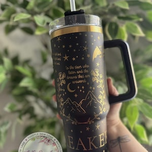 40oz tumbler, ACOTAR tumbler, Book tumbler, Laser engraved tumbler, ACOTAR inspired tumbler, 40oz 30oz tumbler, Custom engraved cup
