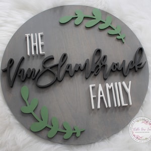 Custom Name Sign, Personalized Sign, Round Name Sign, 3D Name Sign, Wedding Gift, Bridal Shower, Last Name Sign, Family Name Sign, New Home