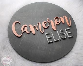 Custom 3D Wood Nursery Name Sign, Baby Shower Gift