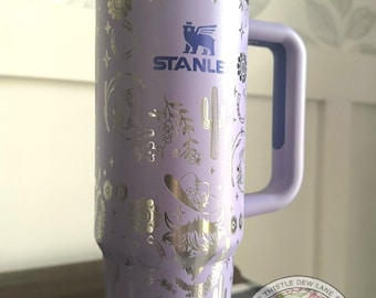 Laser Engraved Western Stanley Tumbler, Highland Cow, Cowgirl, 40oz