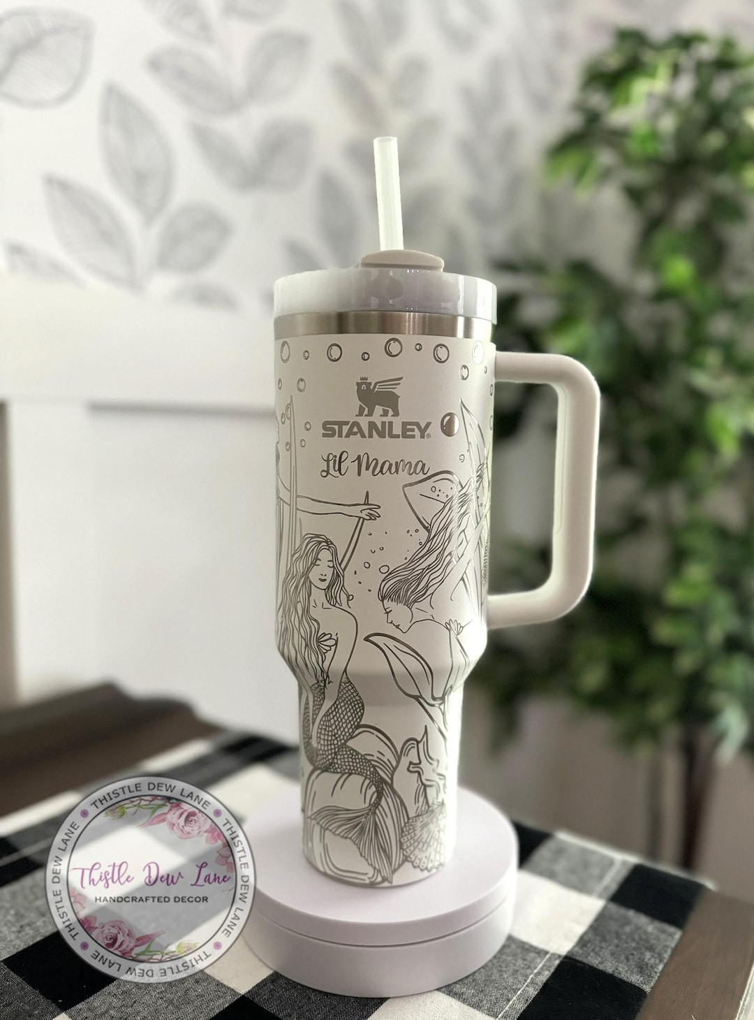 Laser Engraved Mermaid Stanley Tumbler, 40oz - Etsy