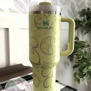40oz tumbler, 30oz tumbler, Lemon tumbler, Laser engraved tumbler, Summer 40-ounce tumbler, Custom Stanley tumbler, 40 ounce Stanley