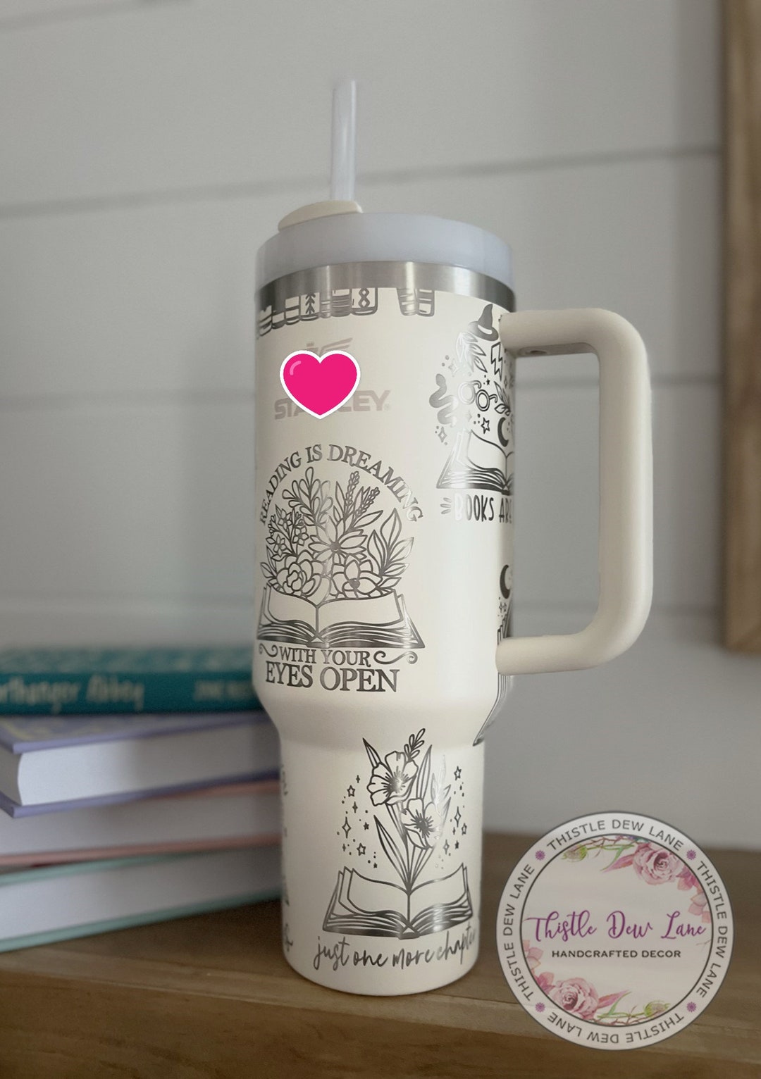 40oz Tumbler, Reading 40-ounce Tumbler, 30oz Tumbler, Book Theme Stan ...
