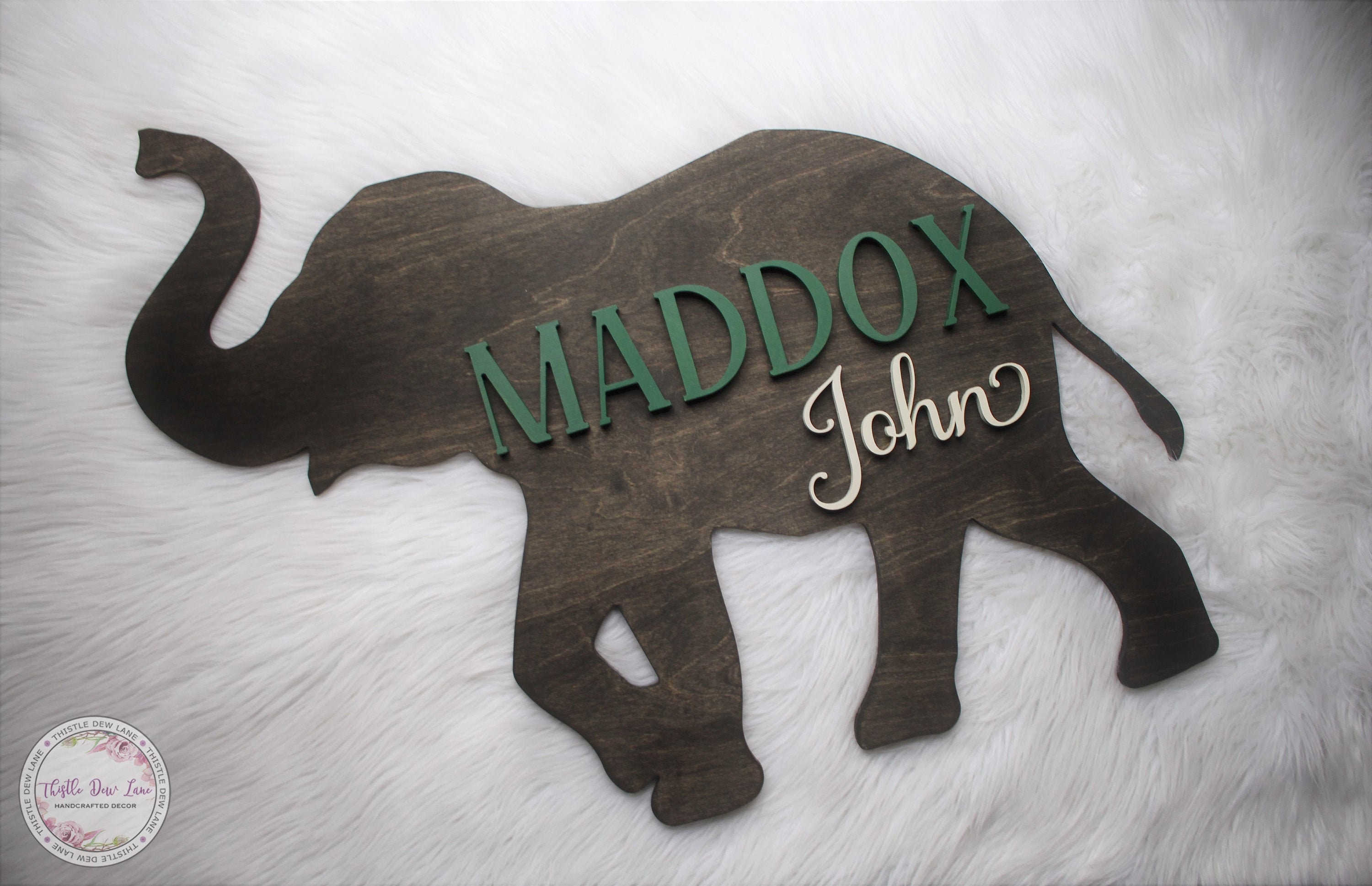 Elephant 3D name sign, Custom shape sign, Nursery name sign, 3D name sign, kids bedroom sign, nursery decor, playroom decor, new baby