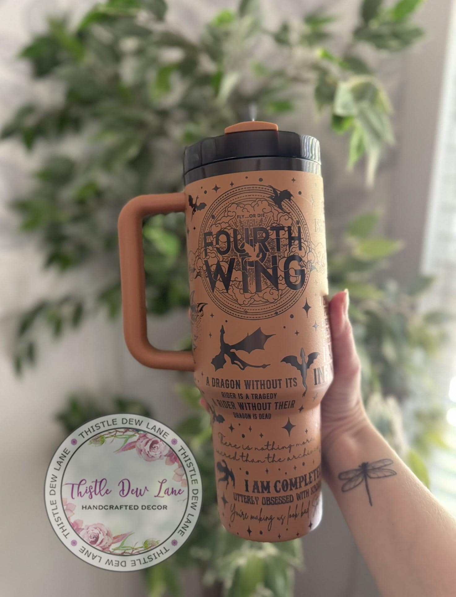 40oz 30oz Stanley tumbler, Fourth Wing tumbler, Book tumbler, Laser engraved Stanley, Fourth Wing Iron Flame inspired Stanley tumbler,