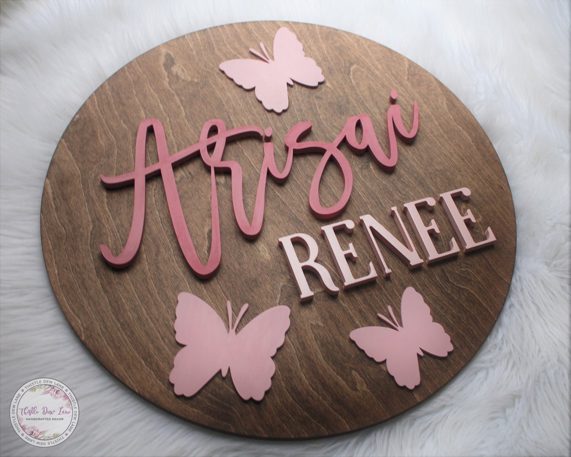 Butterfly Name Sign, Butterfly Decor, Butterfly Theme, Custom Name Sign ...