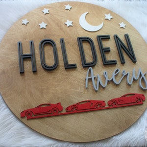 Race Car Theme Name Sign, 3D Nursery Name Sign, Car theme, Race car sign, Custom Name Sign, Kids Bedroom Decor, Childrens Bedroom Wall Art