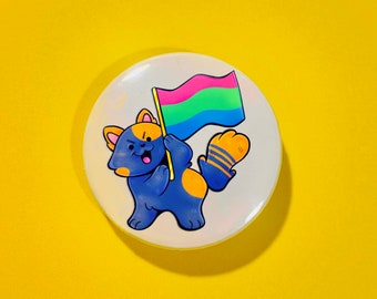 Badge LGBTQ+ PRIDE polysexuel, bouton, épinglette!