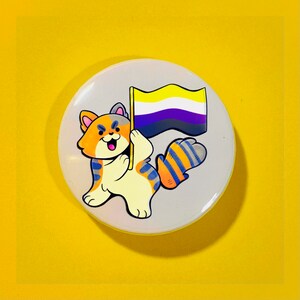 Non-Binary LGBTQ+ PRIDE badge, button, pin!