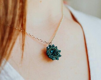 Swarovski Emerald Crystal Pendant Necklace in Sterling Silver