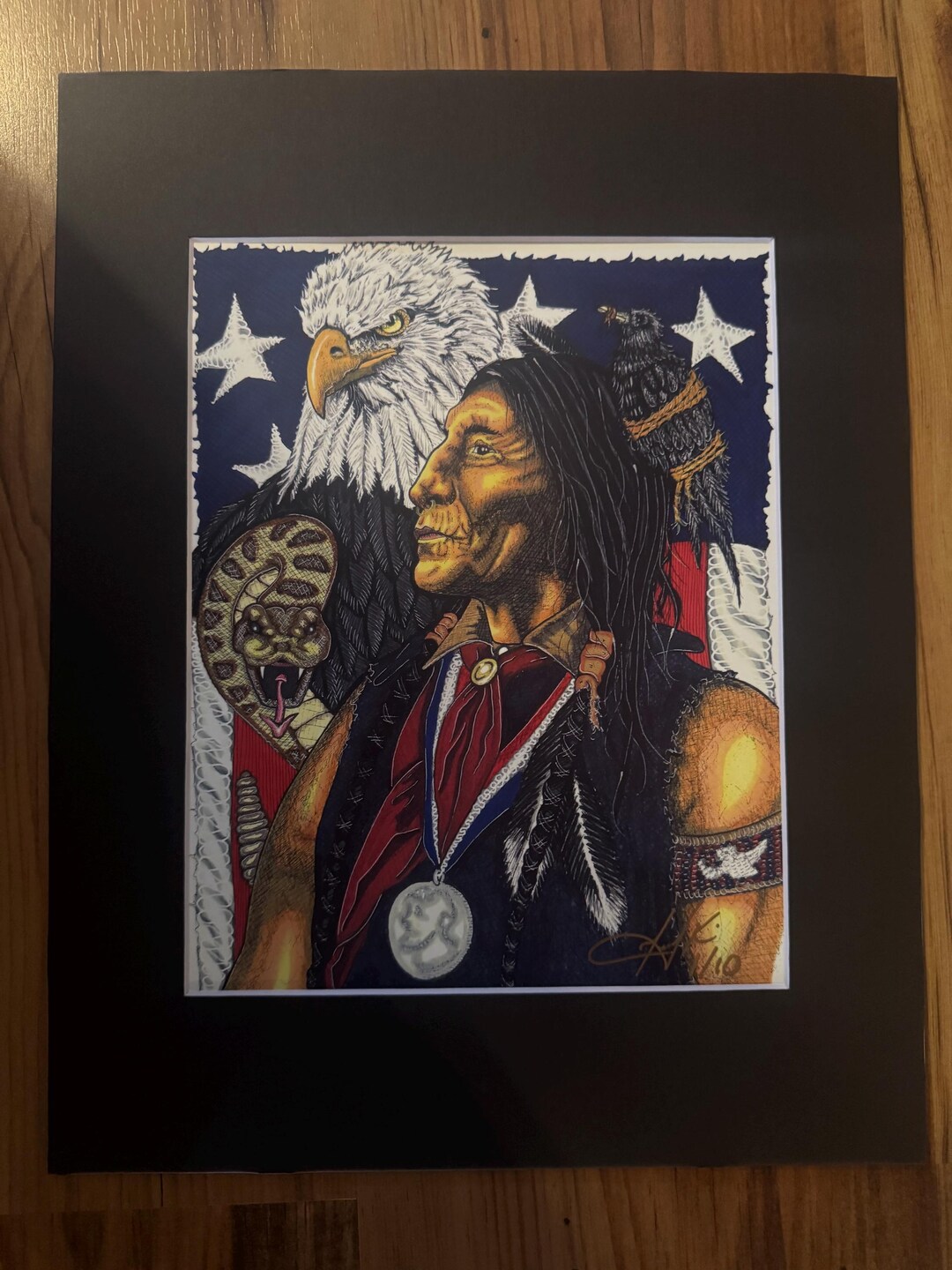 Limited Edition Native American Art Print: Spoils of Bighorn, Matted ...