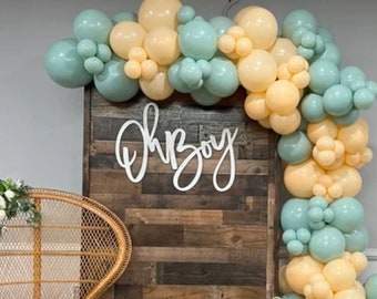 Oh Boy Sign: Baby Shower Backdrop Decoration