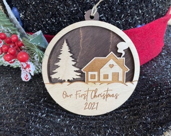 Our First Christmas Ornament, Our First Christmas,  Ornament, Family Name Ornament, Newlyweds, Our First Home