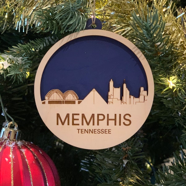 Memphis Ornament, Memphis Tennessee. 901, 901 Memphis, Tennessee Ornament, Christmas Ornament, Memphis Skyline, Memphis Bridge,