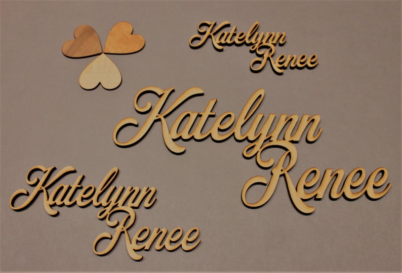 Laser Cut Name Sign: Small Personalized Name image 1