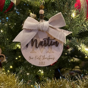 Last name ornament, Name Ornament, First Christmas Ornament, Custom Ornament