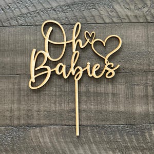 Oh Babies Cake Topper, Oh Baby cake topper, Oh Baby Shower, Gender Reveal, Cake topper, Oh Babies, Twins, Oh Boy