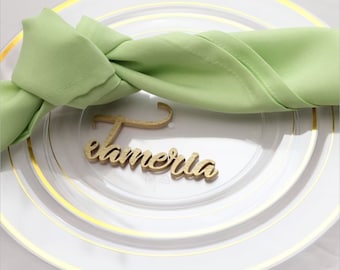 Personalized Dinner Party Place Cards, Dinner Party Favors, Small Custom Laser Cut Names, Wedding plate names, Wedding Decor