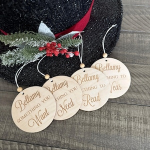 Something You Want, Need, Read tags, Personalized Gift Tags, Christmas tags