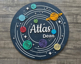 Planets and Stars Nursery Name Sign: Space Theme Nursery