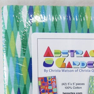 Abstract Garden 5 square fabric pack Christa Watson