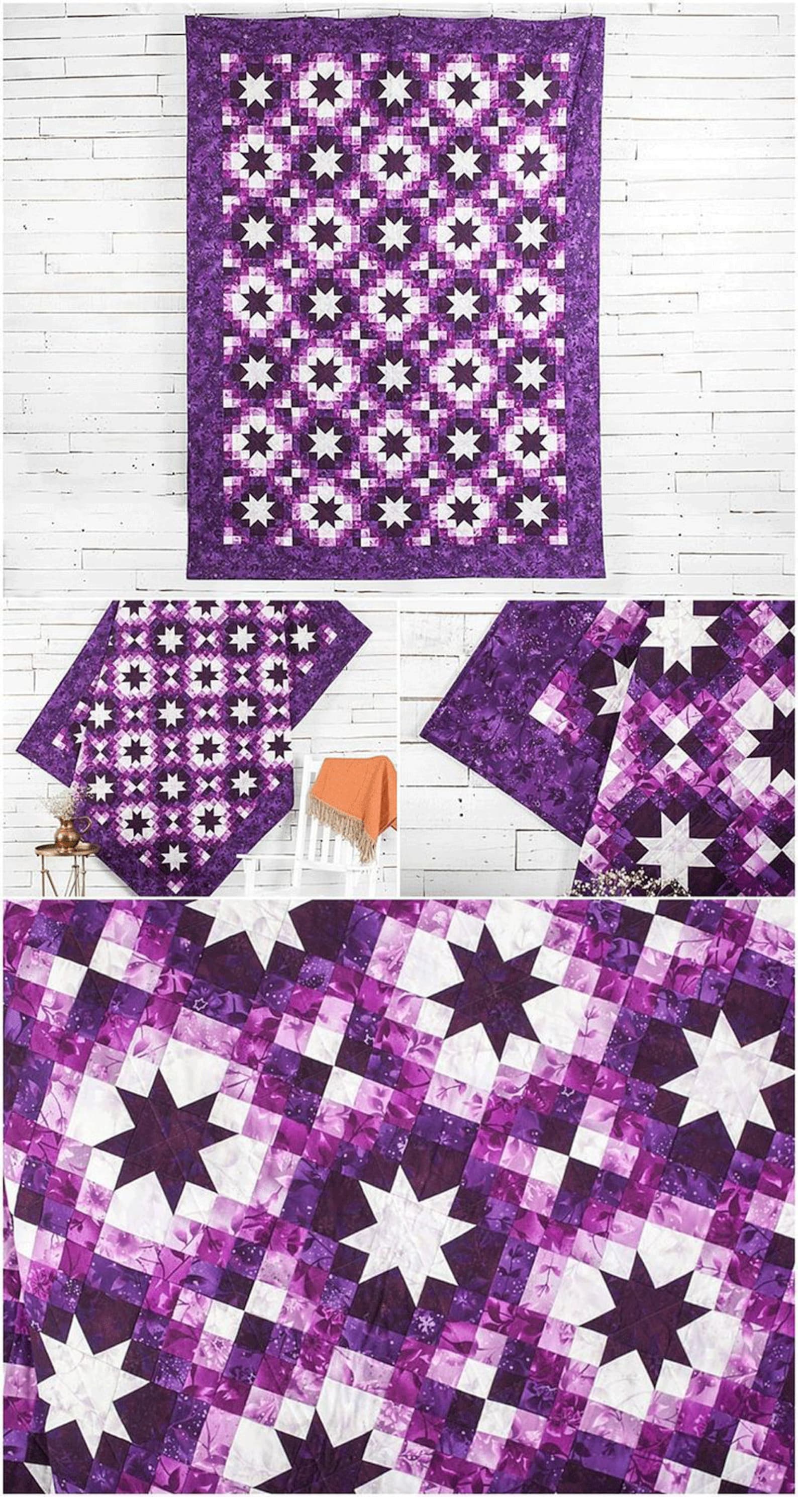 Twinkling Stars Purple Quilt Kit featuring Boundless Blenders Etsy