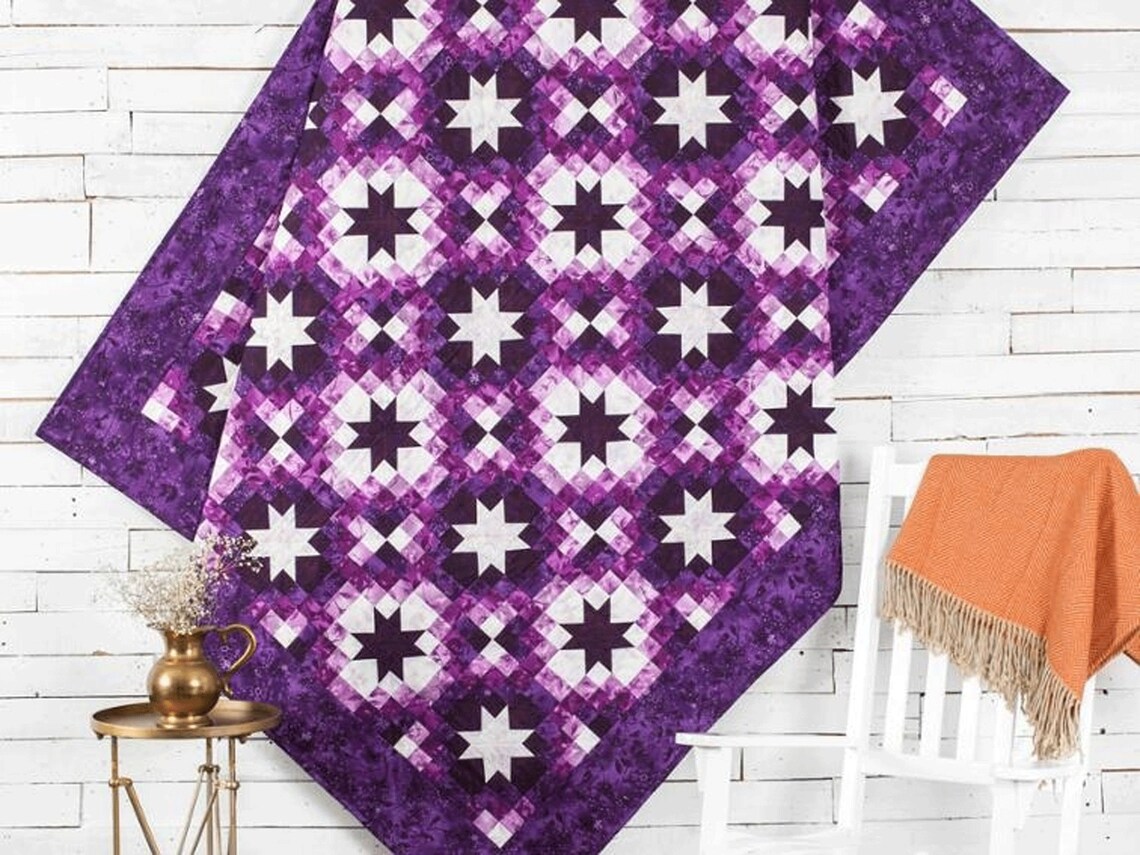 Twinkling Stars Purple Quilt Kit featuring Boundless Blenders Etsy