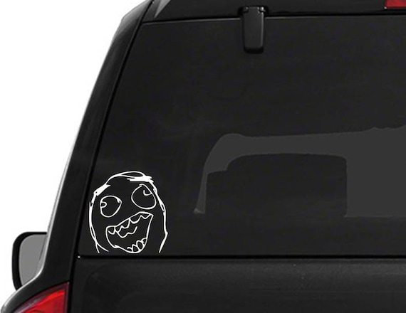  Meme Face Challenge Accepted Funny 6 Vinyl Sticker Car Decal  (6 Black)