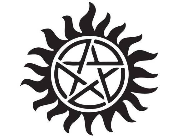 Herbal Juice Evil Power Tattoo Sticker American Drama Supernatural Demon  Trap Five-Pointed Star Flame | Shopee Philippines