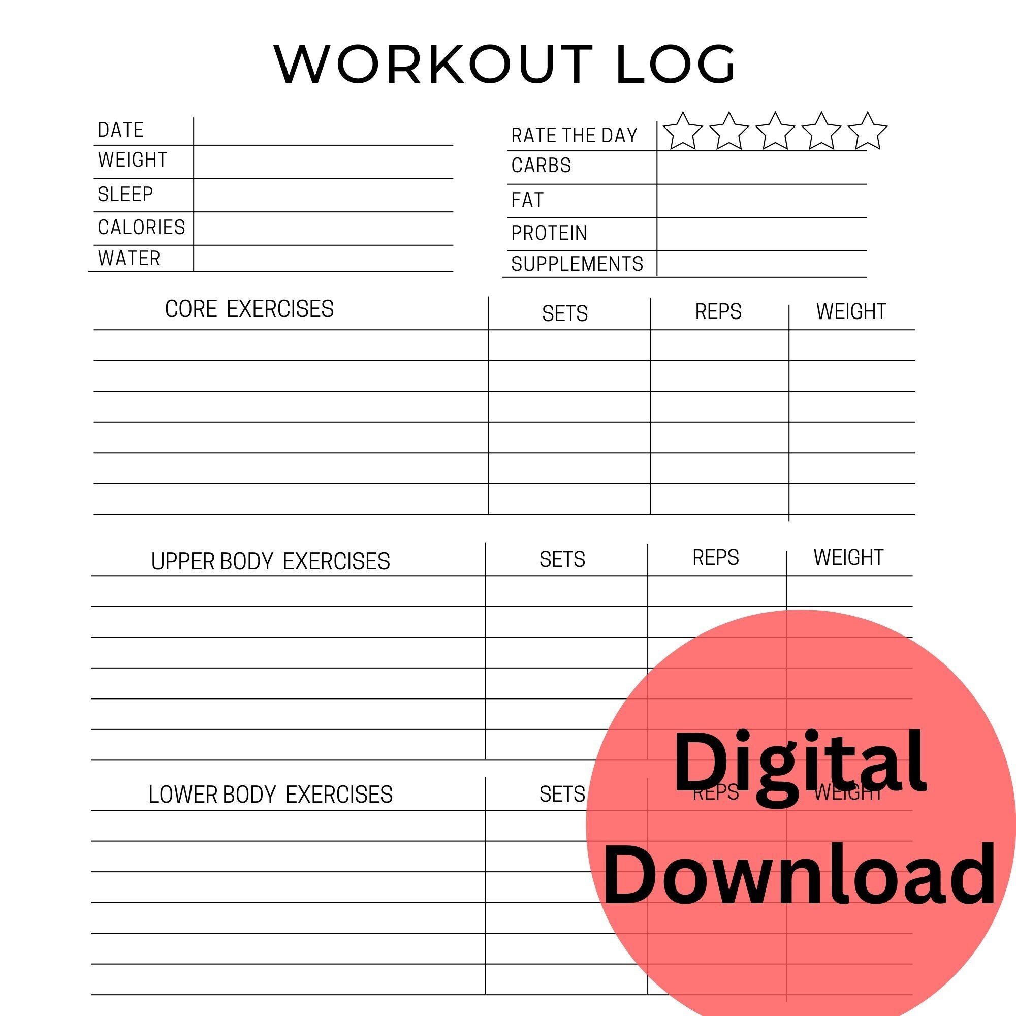 Get Your Free Printable Workout Log Template Now Printables For Everyone Get Your Free Printable Workout Log Template Now Printables For Everyone