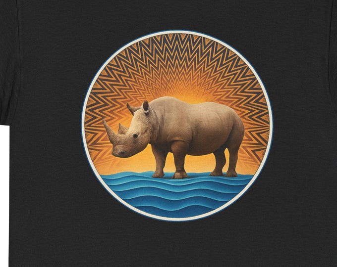 Surreal Rhino T-Shirt / Optical Illusion Art